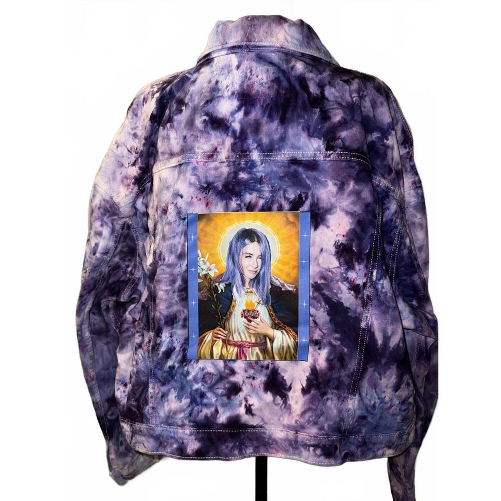 Alison Wonderland Tie-Dye Denim Jacket with Graphic Design XXL